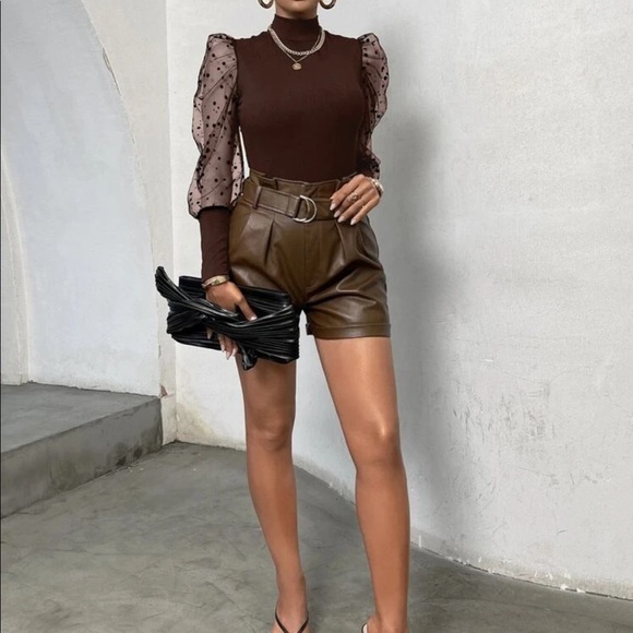 Green mesh dot sleeve bodysuit - Picture 12 of 16